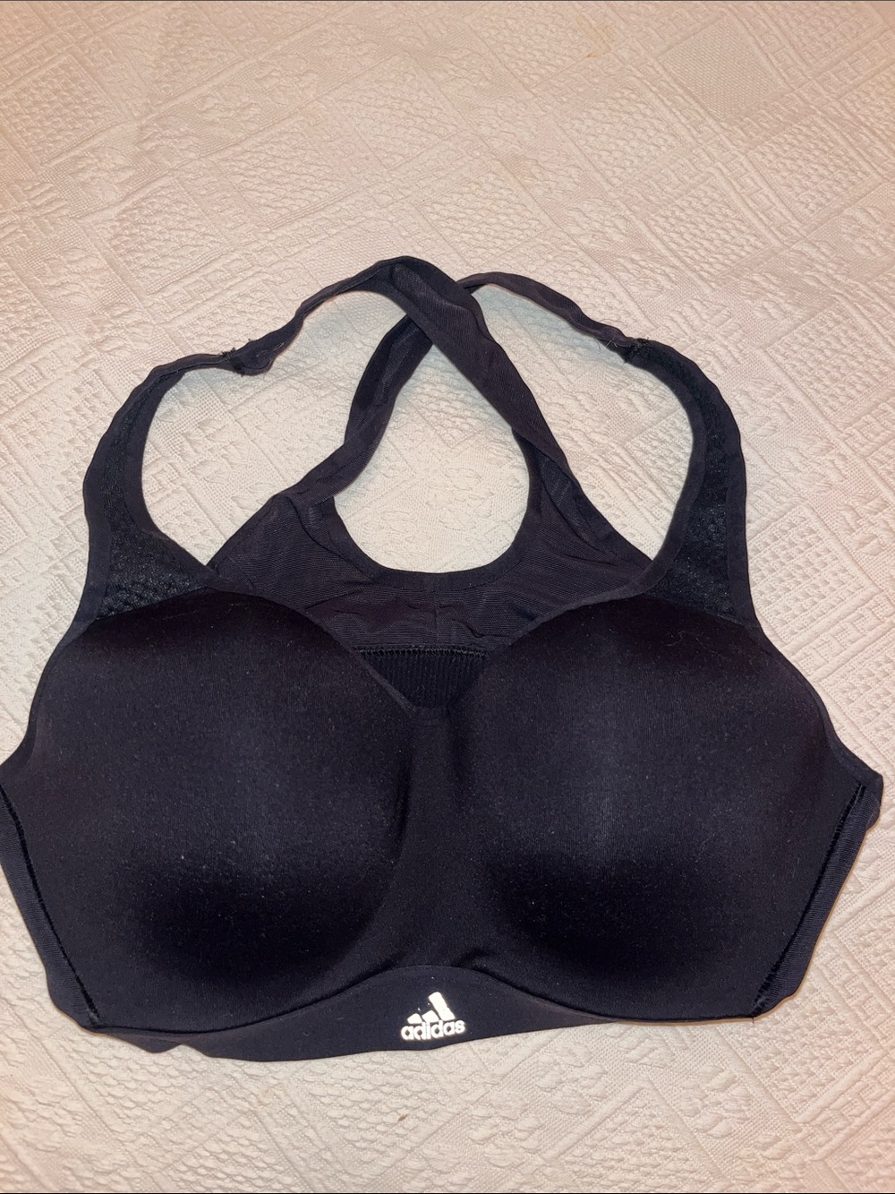 adidas Black Molded Cup Racerback Sports Bra Size: L